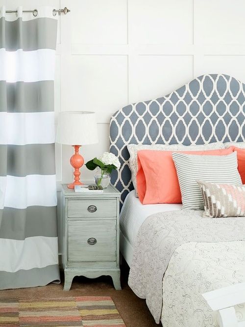 Patterned Headboard Adds a Graphic Focal Point