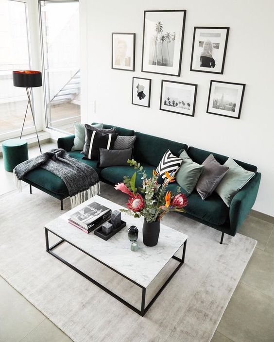 Grouped Black Frames Create A Modern Gallery Wall