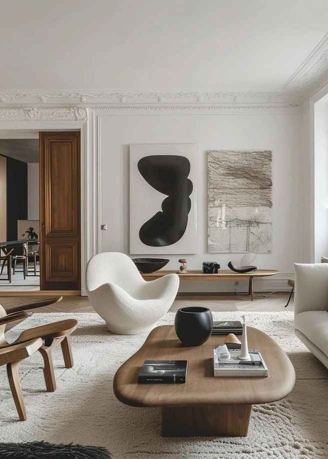 Ground a Plush Rug with an Organic Wood Coffee Table