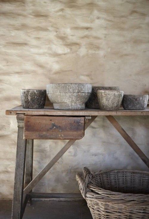 Stone Mortars Add Ancient Charm to Rustic Table