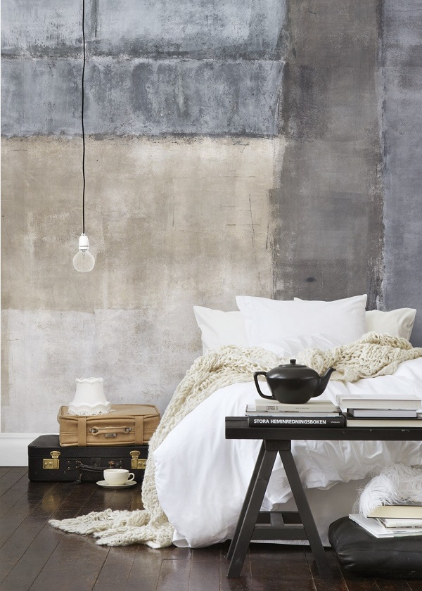 Layered Vintage Suitcases Create a Rustic Side Table