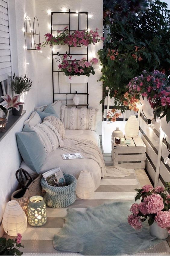 Black Wall Trellis for Layered Balcony Planters