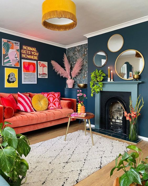 Round Mirrors Add a Layered Look Above Your Mantel