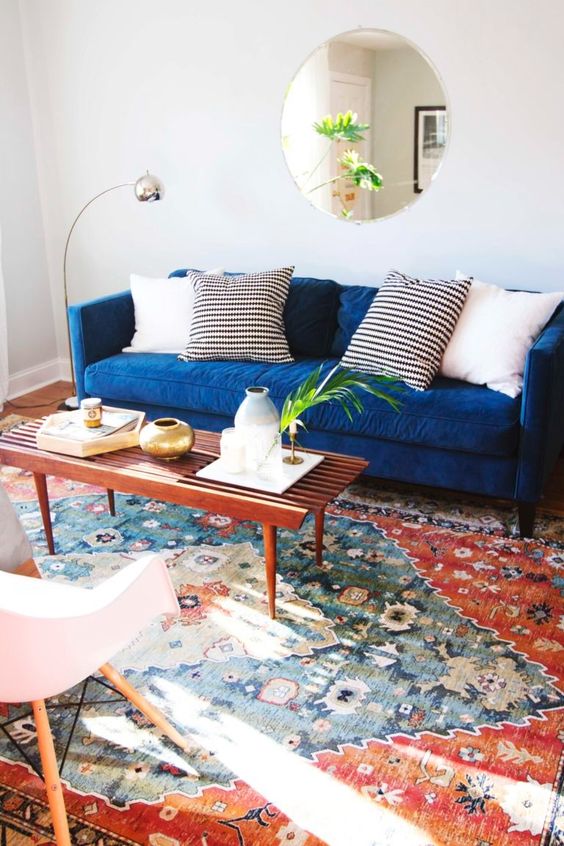 Layer Decor on a Slatted Wooden Coffee Table