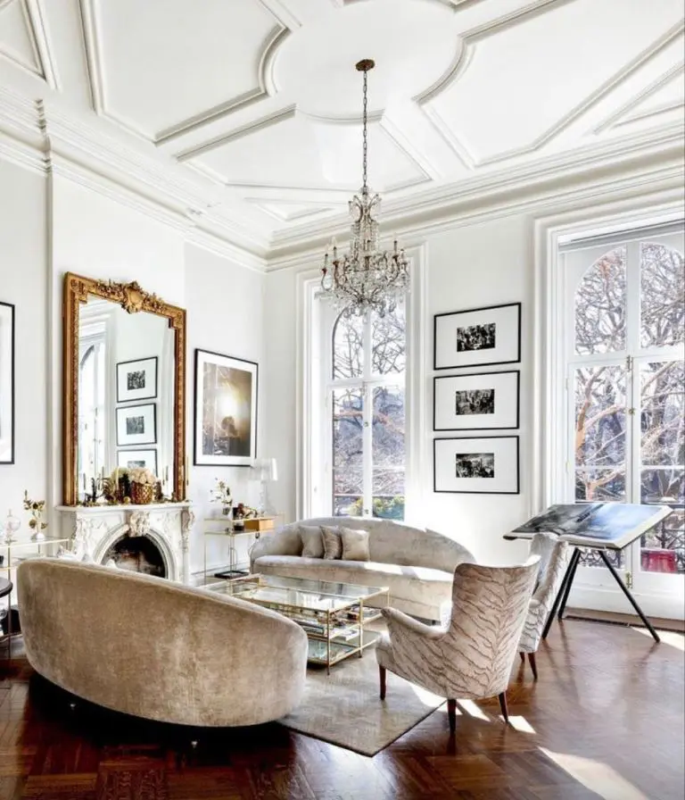 Brighten Your Fireplace With an Ornate Gold Mirror