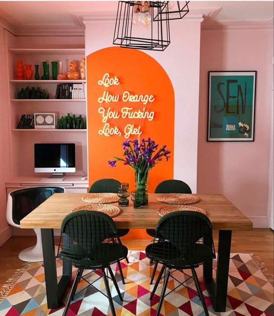Bright Neon Sign Adds a Playful Orange Statement