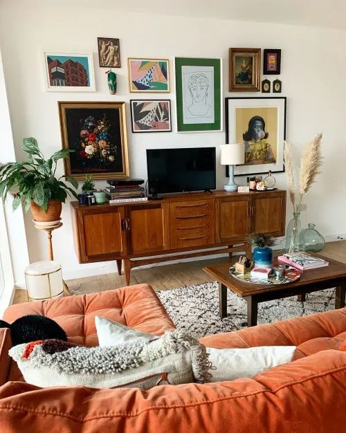 Gallery Wall With Varied Frame Styles Adds Character