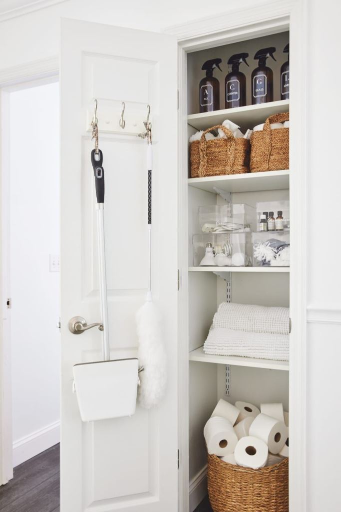 Over-the-Door Hooks Keep Cleaning Tools Accessible