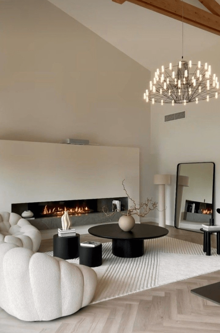 Anchor Your Seating Area with a Round Black Coffee Table