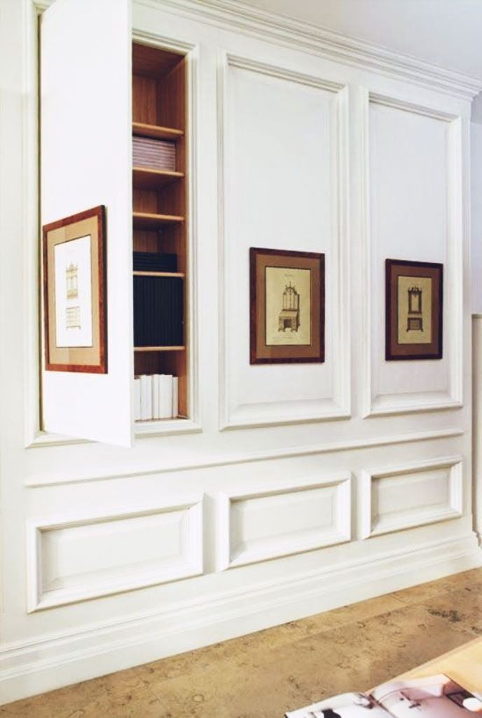 Hidden Cabinet Blends With Wall Paneling for Disguised Storage