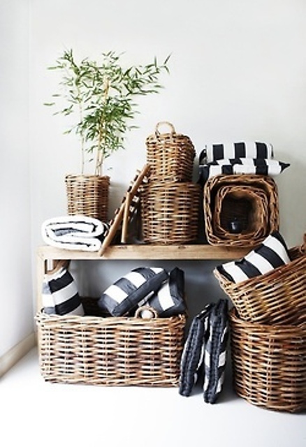 Woven Baskets Corral Pillows and Throws