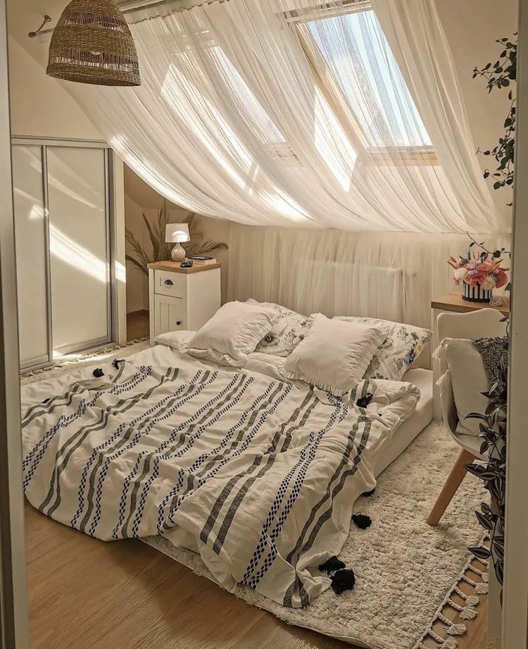 Soften Skylight Glare with Sheer Drapes