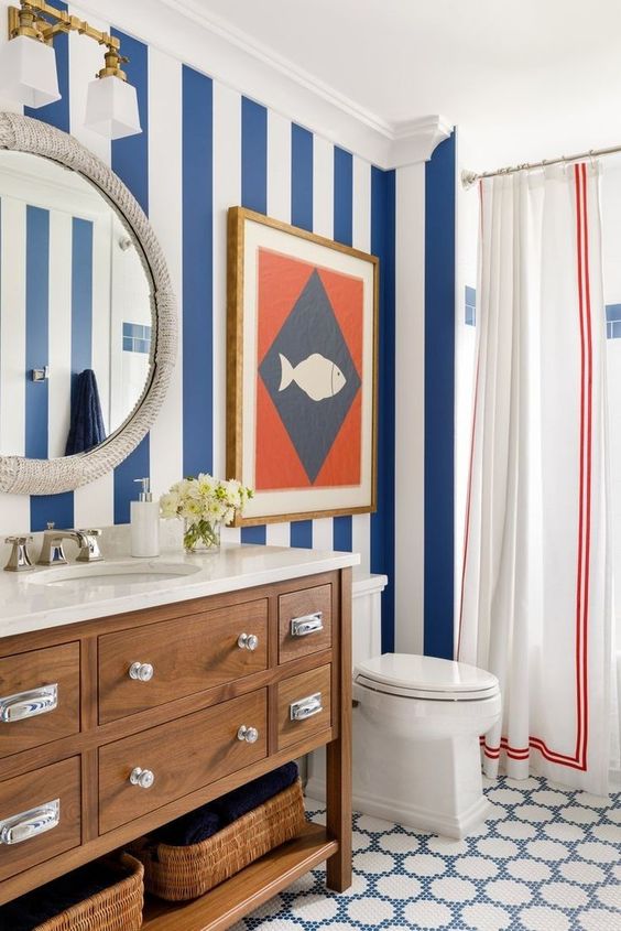 Framed Nautical Art Adds a Playful Focal Point
