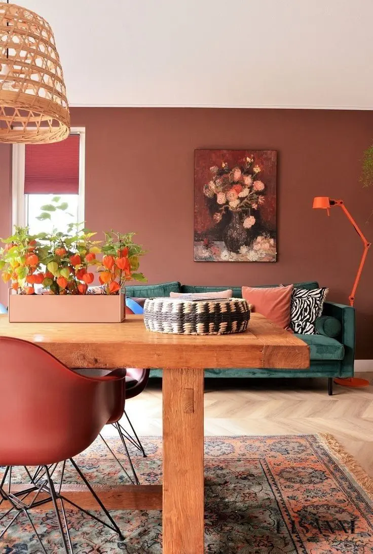 Terracotta Planter Boxes as a Dining Table Centerpiece
