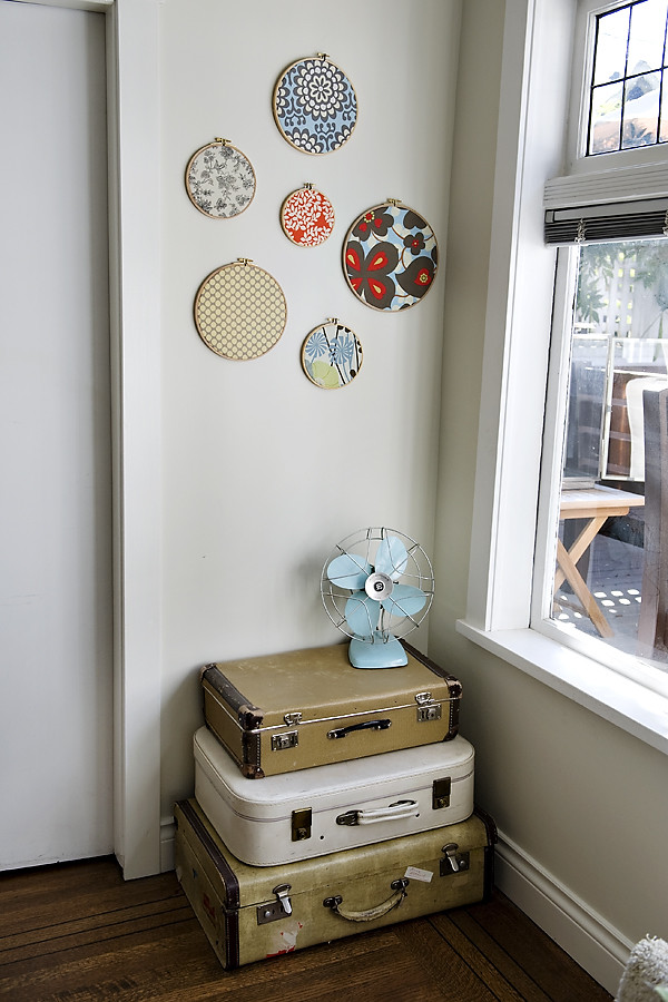 Fabric Hoop Art Adds Patterned Texture to Walls
