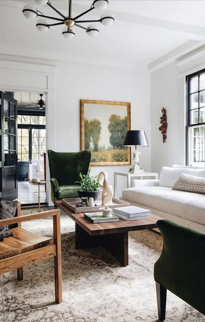 Ground Your Coffee Table With a Woven Tray and Greenery