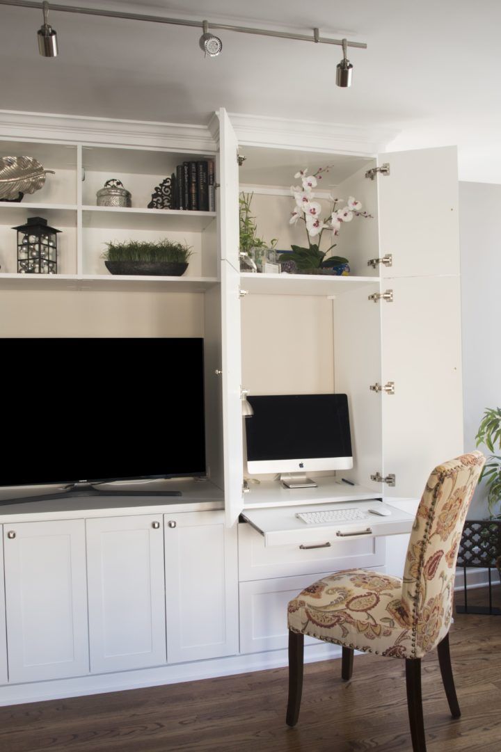 Pull-Out Desk Surface Creates a Compact Workspace