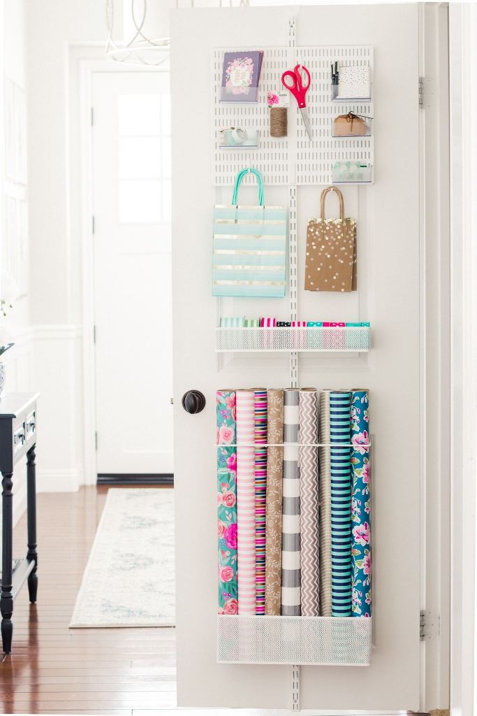 Pegboard System for Storing Craft and Gift Wrapping Supplies