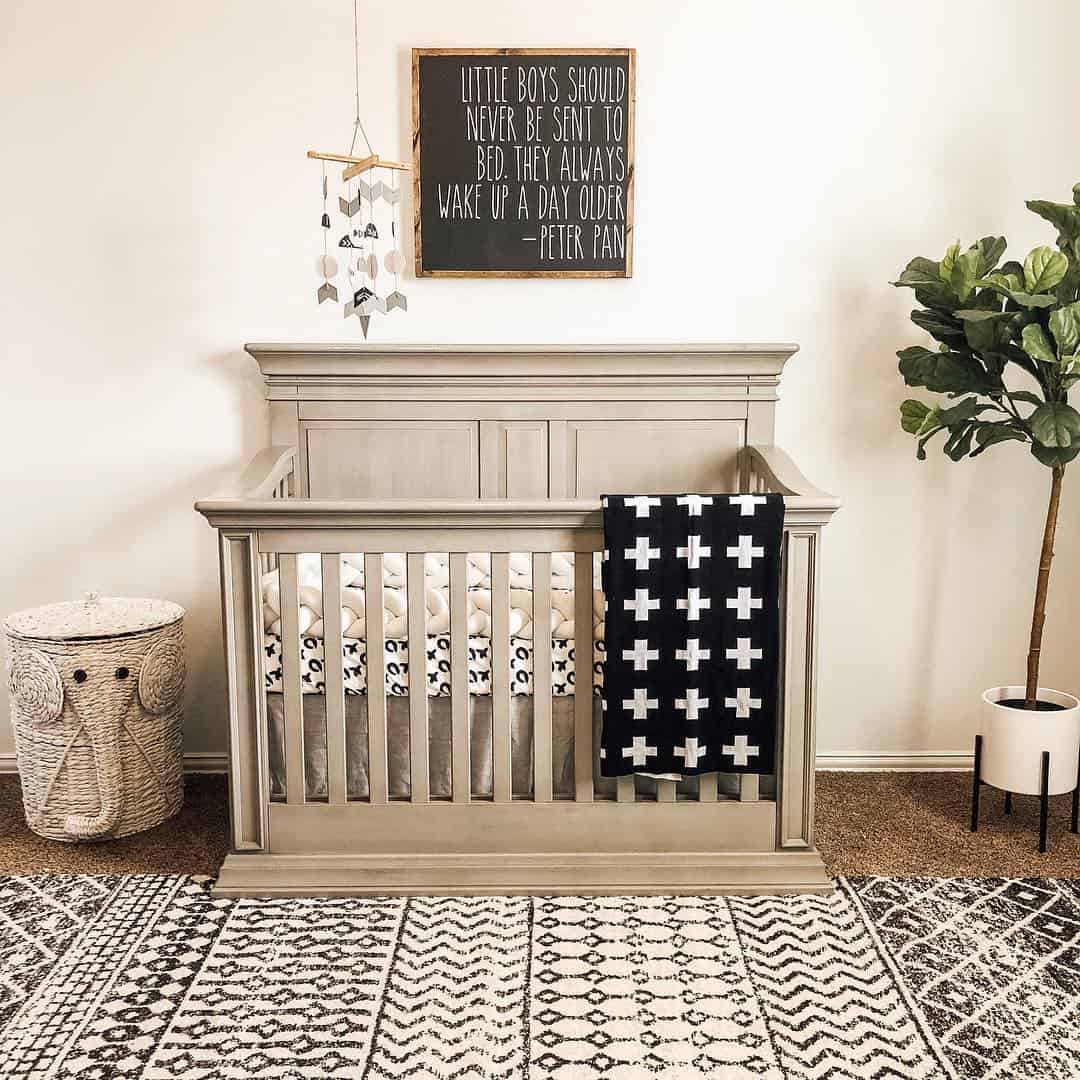 Jungle Theme Nursery with Elephant Basket