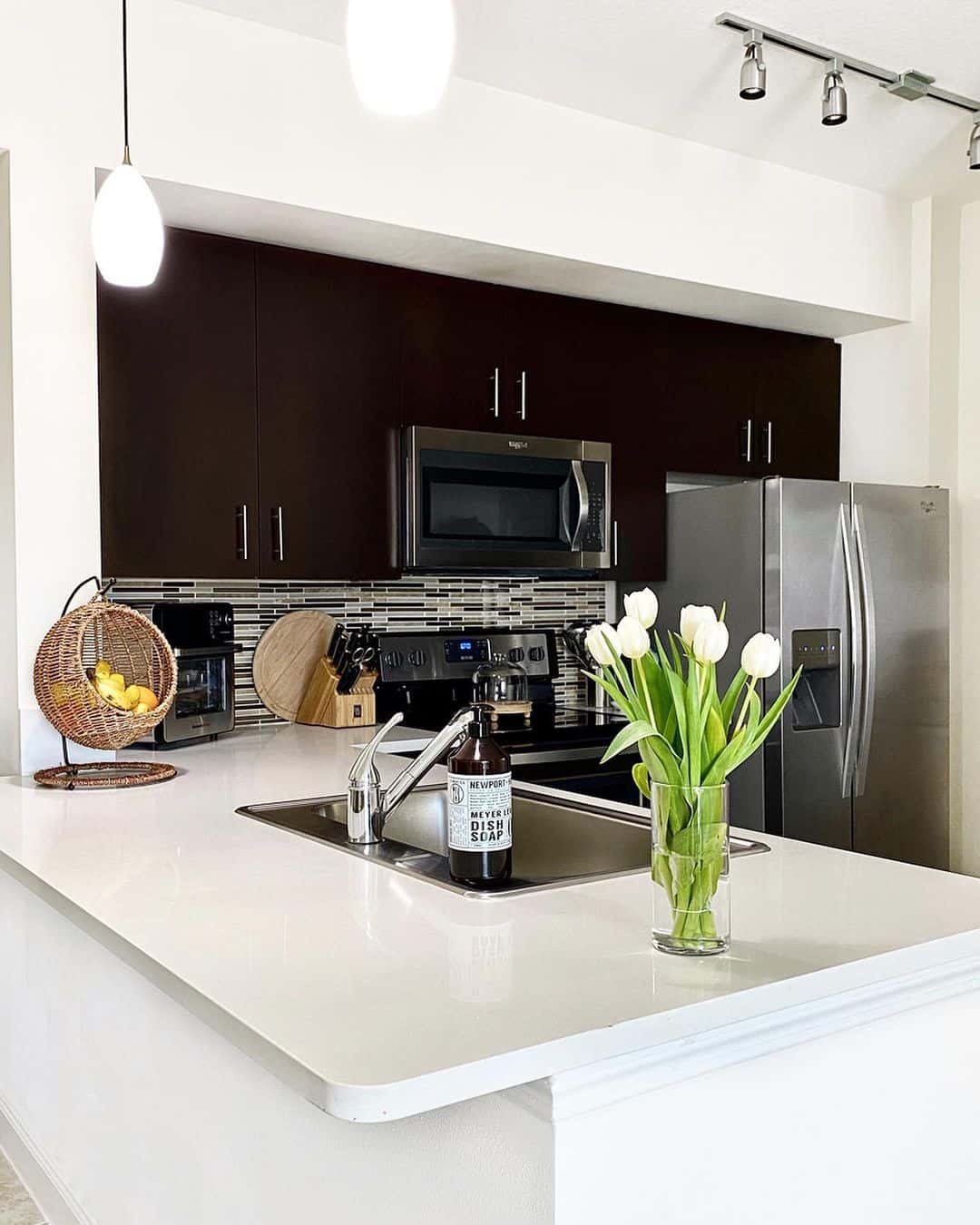 Minimalistic Kitchen With Black Cabinets