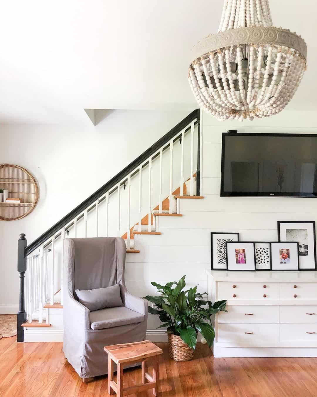 White Balusters with Black Handrail