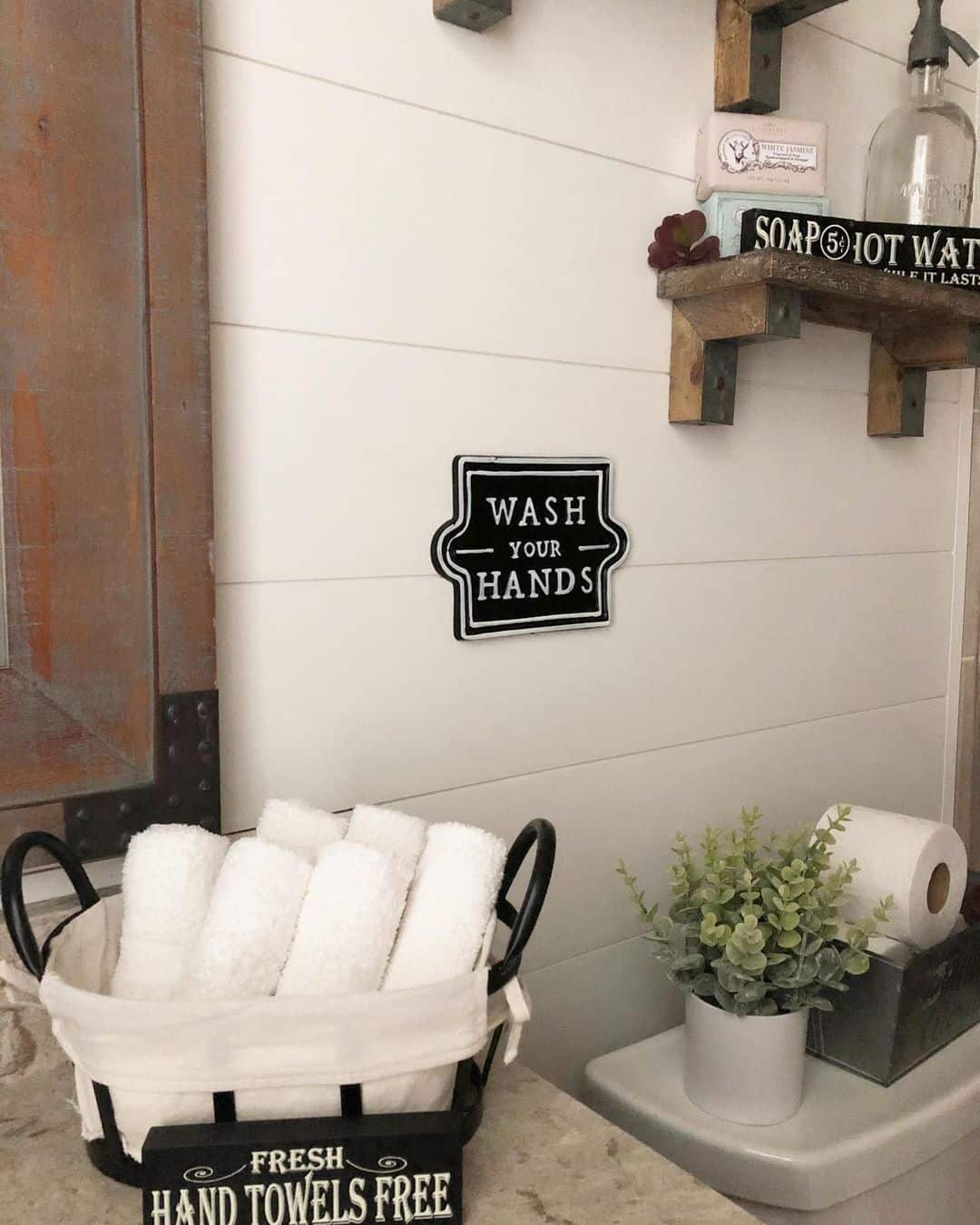 Hand Towel Basket on Vanity