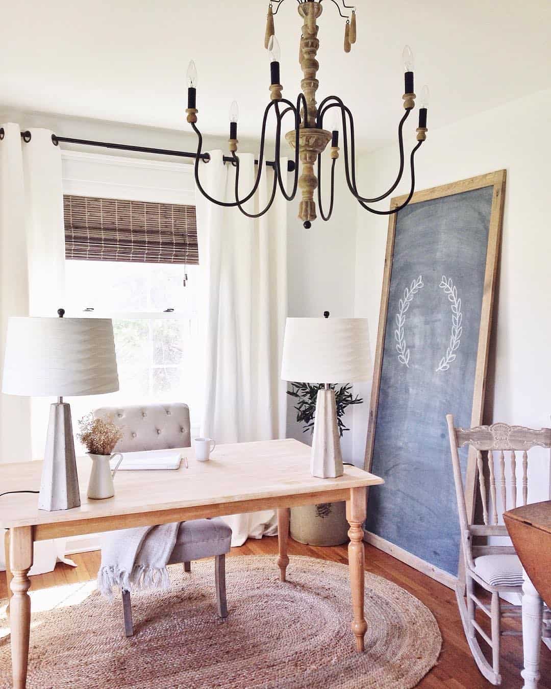 White Curtains With Bamboo Shades