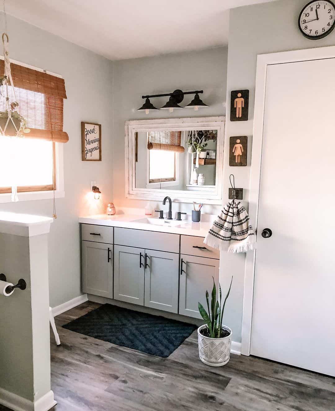 White Painted Wood Framed Bathroom Mirrors